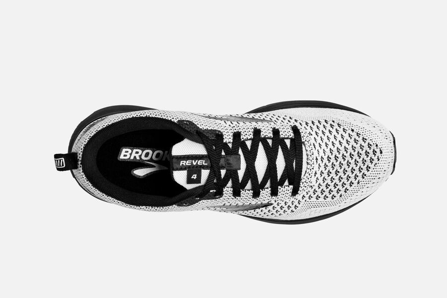 Brooks Running Shoes Womens White/Black - Revel 4 Road - 4302-UPGSH